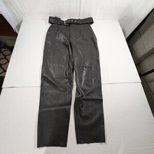 Zara Black Faux Leather Women's Small Pants **